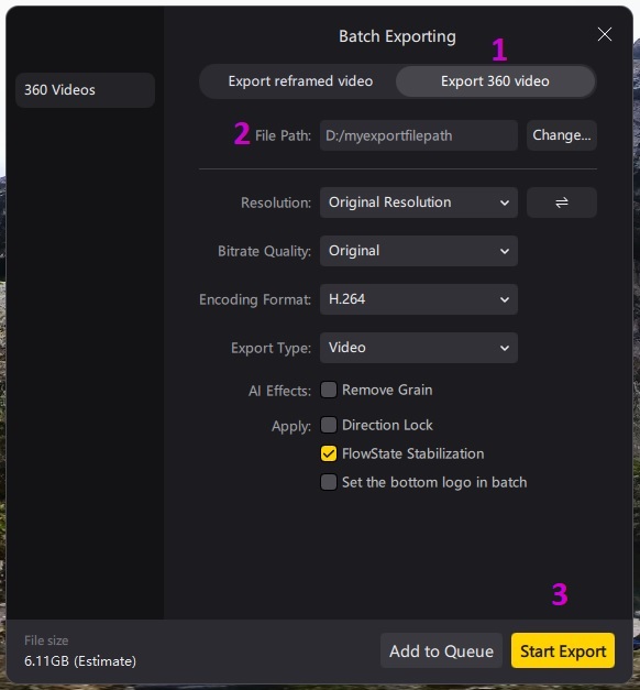 Example Export 360
